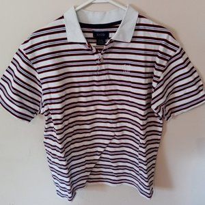 Izod Boys XL 18 Red White Blue Striped Polo